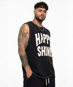 <b>Plus</b> <b>Size</b> Men's Singlet <b>Top</b> Chenille Embroidered Outer Seam Sleeveless Tee Polyester Spandex Gym Wear Tank <b>Top</b> Crew Neck Singlet - Product Image 4