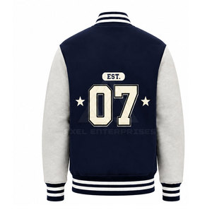 <b>Athletic</b> Men Letterman Jacket Snap Front Custom Patch Logo Factory Direct Modern Men Letterman Jacket - Product Image 2