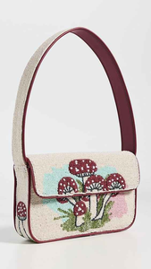 Sac à main en toile brodée de perles fait main pour femme - Mode de luxe, bandoulière réglable, taille personnalisable, doublure en coton, bouton - Product Image 6