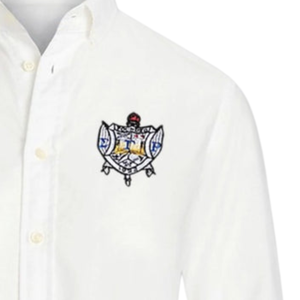 เสื้อเชิ้ตแขนยาว SGRHO แบบสั่งทำพิเศษ สำหรับสตรี ชมรมพี่น้องกรีก Sigma Gamma Rho ปกคอเสื้อพับได้ ผ้าโพลีเอสเตอร์ สีพื้น เหมาะสำหรับใส่ลำลองในฤดูร้อน - Product Image 4