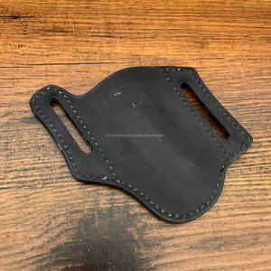 ปลอกมีดหนังแท้ลายตารางพร้อมห่วงเข็มขัดสแตนเลสใบมีดที่เก็บกระเป๋าคาดเอวสำหรับตั้งแคมป์ - Product Image 6