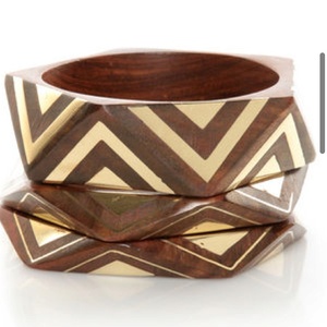 <b>Boho</b> Beaded Wooden Bangles Natural Finished Daily Wear Festival Party Vintage Unique Geometric Christian Fashion Jewelry Cuff - Product Image 2