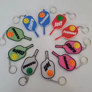 Porte-clés en caoutchouc durable en forme de balle de pickleball, logo personnalisé, taille sur mesure, OEM, vente en gros - Product Image 3