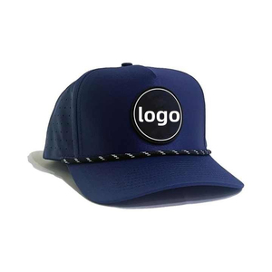 Gorra de Béisbol de 5 Paneles con Corte Láser Personalizado, Gorras de Golf con Visera Curva, Unisex, 100% Algodón, Lona, Bordado a Mano, Gorra Deportiva con Cuerda - Product Image 3