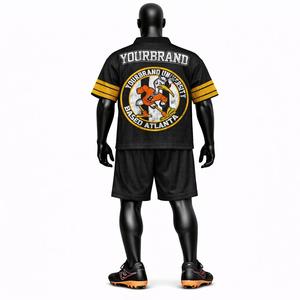 Conjunto de Camiseta y Pantalones Cortos de Fútbol Americano de la Mejor Calidad, Uniforme Deportivo Transpirable, Ropa de Equipo Personalizada para Entrenamientos y Partidos - Product Image 3
