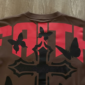 Custom <b>Acid</b> Wash Vintage T Shirt Streetwear Distressing Washed Heavy Cotton T Shirts With Logo <b>Drop</b> Shoulder Oversized - Product Image 4