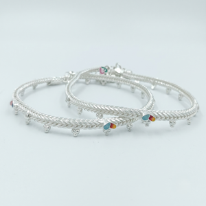 DIVYORO V LINK RAINBOW SILVER ANKLET สร้อยข้อเท้าสีเงินรุ้ง - Product Image 1