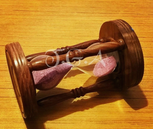 Wooden Sand <b>Timer</b> Hourglass Round Desk Decor Vintage Traditional Sandclock for Home Office - Product Image 3