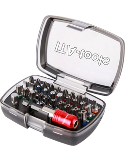 Fabriqué à Taïwan, jeu de 32 embouts de 1/4" x 25 mm de long avec anneaux de couleur - Product Image 1