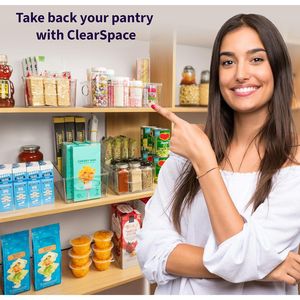 <b>Plastic</b> Pantry <b>Storage</b> <b>Bins</b> with Removable Dividers Fridge Organizer for Kitchen Organization - Product Image 4