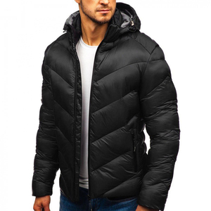 Veste d'hiver matelassée pour homme, coupe-vent et chaude, idéale pour les activités de plein air, avec un design urbain. - Product Image 3