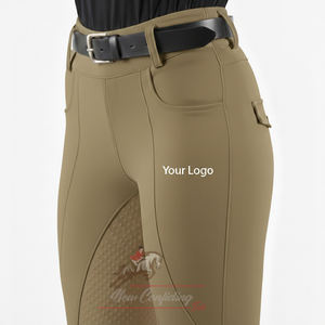 Leggings d'équitation à grip intégral en silicone, collants d'équitation, vêtements de fitness avec poches latérales, vente en gros du fabricant - Product Image 1