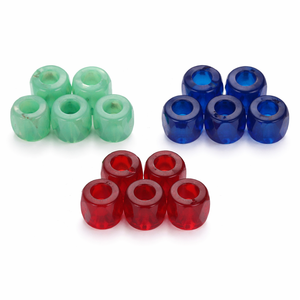 Cuentas de Vidrio Facetadas Conoformes, Cuentas Pony de Orificio Grande, Colores Surtidos Verde Azul Rojo, Suministros a Granel para Fabricación de Joyas y Manualidades, Bolsa OPP - Product Image 1