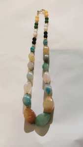 Collar de Cuentas de Resina Multicolor con Colgante de Cadena de Cuerda, Joyería en Capas con Piedra Redonda para Fiesta de Boda, Artesanía de Resina - Product Image 5
