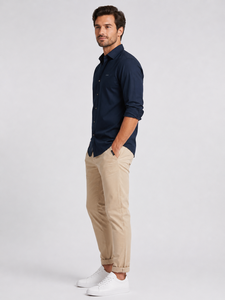 Pantalones Chinos de Lona para Hombre en Beige, Negro, Azul Marino, Verde Oliva, Gris y Blanco, Transpirables, de Secado Rápido, Casuales - Product Image 6