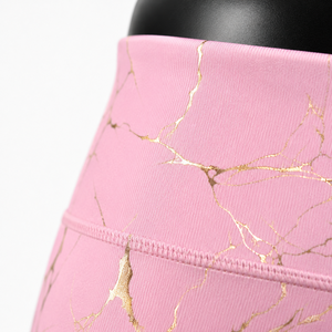 Pink Gold Paisley Print Twist <b>Mesh</b> High Waist Full Length Yoga Leggings Seamless Elastic Waist Women's Fitness <b>Pants</b> - Product Image 6