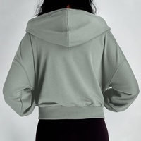 Sudadera con capucha para mujer de estilo urbano casual, con hombros caídos, transpirable, ecológica, con cierre de cremallera, servicio OEM