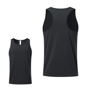 Men Solid Knitted Mesh O-Neck <b>Singlets</b> Quick Dry Breathable 100% Cotton <b>Running</b> Tank Tops Casual Stringers Embroidered Logo - Product Image 3