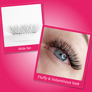 Charmlash Fournitures pour cils en gros, Cils en éventail préfabriqués 10D, tiges longues, éventails préfabriqués en vrac, multicolores, tiges courtes et pointues, longue durée - Product Image 1