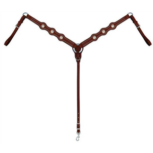 Collier de poitrail pour cheval en cuir véritable style western, orné de cristaux Swarovski festonnés et de conchos en argent sterling, équipement de spectacle haut de gamme - Product Image 5