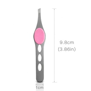 Stainless Steel Slanted Tip Eyebrow Tweezers for Eyelash <b>Extension</b> Eye Hair Removal Beauty Tools Slanted Pointy Luxury Reusable - Product Image 2