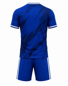 Ensemble de football unisexe avec logo personnalisé, couleur unie, col en V, manches courtes, tissu respirant anti-transpiration en polyester, coupe athlétique, toutes saisons - Product Image 3