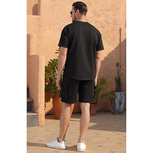 Conjunto de Camiseta y Pantalones Cortos de Algodón con Logotipo Personalizado para Hombre, Conjunto Casual de Verano 100% Algodón, Modelo 2026 - Product Image 3