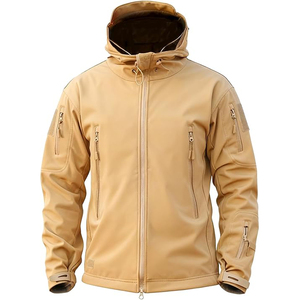 Veste coupe-vent à capuche pour homme, couleur unie, fermeture éclair, style vêtement de travail, pour l'automne et les activités de plein air, en polyester, collection 2026 - Grande Vente - Product Image 1