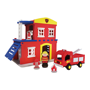 Ensemble de jeu de luxe pour caserne de pompiers à 2 étages - Puzzle 3D en mousse EVA souple avec camion de pompiers et accessoires de pompier, jouet éducatif STEM - Product Image 5