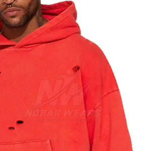 Sweat-shirts déchirés pour hommes fiables, en coton confortable, vêtements décontractés pour l'extérieur, fabrication directe d'usine - Product Image 6