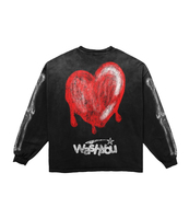 Sweat-shirt à manches longues coupe ample en coton 100% avec logos personnalisés imprimés numériquement/sérigraphiés, style streetwear américain, effet délavé, collection automne, ODM