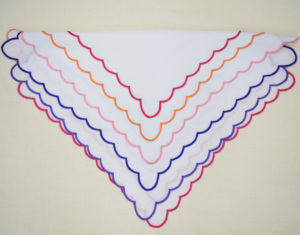 Custom Color Linen Scallop <b>Edge</b> Dinner Napkin Embroidered Linen Table Napkin for Wedding Party Event Decor - Product Image 6