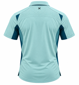 Vêtements de golf personnalisés pour l'été et les températures chaudes |   Six variations de couleur bleu clair |   Fabricant OEM ODM |   X Sports City | - Product Image 2