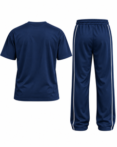 Conjunto Deportivo Informal Personalizado para Hombre, Camiseta y Pantalones Deportivos, Azul y Blanco, Ropa Deportiva de 2 Piezas con Logotipo Personalizado - Product Image 2