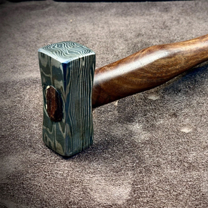 Martillo de Acero de Damasco, Martillo Decorativo de Acero Forjado Premium, Hecho a Mano, con Cabeza de Metal con Patrón, Pieza de Colección - Product Image 4