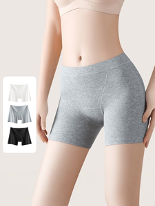 Shorts de sport pour femmes en nylon respirant sans couture, taille mi-haute, couleur unie, coupe confortable, gris, blanc, noir, écologiques - Product Image 3