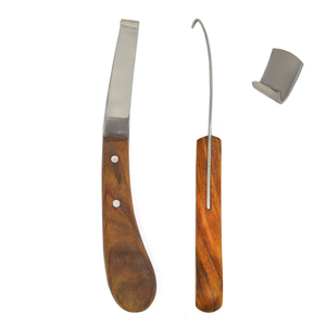 Juego de cuchillos quirúrgicos veterinarios para pezuñas con mango de madera, instrumento reutilizable para cirugía animal - Product Image 1
