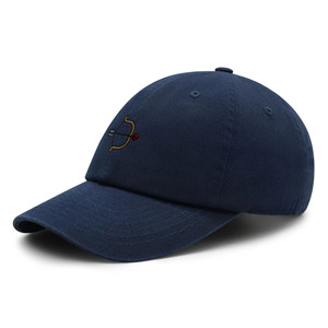 Casquette de baseball bleu marine à 6 panneaux avec logo arc et flèche brodé, unisexe, ajustable, en sergé de coton, décontractée pour adulte - Product Image 2