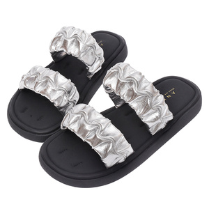 Sandalias Plateadas Ann'S Comfort Slide, Sandalias Acolchadas de 2 cm, Resistentes al Agua, Pantuflas Casuales, Zapatos de Verano para Exteriores - Product Image 1