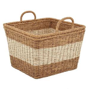 Panier rustique fait main en jonc de mer naturel, idéal pour la décoration intérieure de style farmhouse et l'organisation pratique de la maison - Product Image 6
