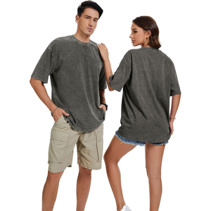Best Selling Acid Wash Graphic T Shirt Screen Printed Heavyweight Cotton Oversized Streetwear Apparel Factory - Product Image 3