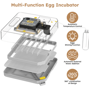 Incubatrice Automatica per 48 Uova di Gallina, Anatra, Quaglia e Pappagallo - Con Funzione di Rotazione Automatica delle Uova, Controllo dell'Umidità e Sistema di Alimentazione dell'Acqua - Product Image 5
