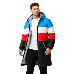 OEM Service Swim <b>Parka</b> <b>Jacket</b> with Full Zip, Color Block Design, <b>Waterproof</b> Fabric and Warm Fleece Interior for Swimming Teams - Product Image 1