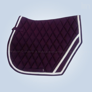 Tapis de selle Premium violet foncé matelassé en losanges robuste pour dressage GP avec bordure contrastante double blanche – Vente en gros - Product Image 2