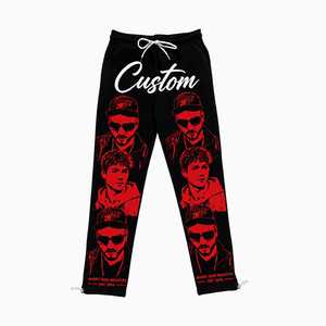 2026 Men's Casual Sdl Mid Fleece Flat Drawstring Closure Sweatpants Track Pants 100% Cotton Silk Screen Printed OEM - Product Image 3
