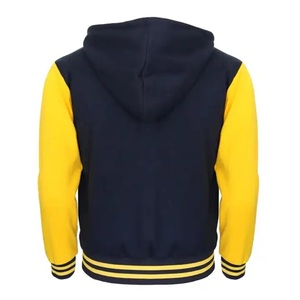Hooded Varsity <b>Jackets</b> Custom Design High Quality Wholesale Leather Sleeves College Varsity Letterman <b>Jackets</b> Plus Men <b>Jacket</b> - Product Image 3