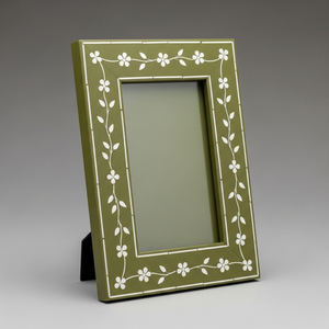 Handcrafted Bone Inlay Photo <b>Frame</b> with Floral Pattern Luxury Mosaic <b>Picture</b> Wood <b>Frame</b> Traditional Indian Art Decorative - Product Image 1