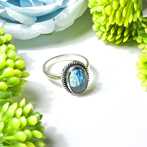 Blue Kyanite <b>Ring</b> Silver Plated Handmade Boho Style <b>Stacking</b> <b>Ring</b> Fine Gemstone Jewelry Wholesale Suppliers - Product Image 2
