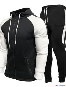 Conjunto Deportivo Urbano para Hombre, Chaqueta con Cremallera y Capucha Cuadrada Pequeña, Personalizable OEM, Pantalones de Talla Grande, 100% Algodón, Primavera-Otoño - Product Image 6