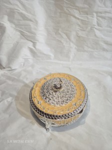 Luxury Silver Plated Peacock <b>Gift</b> <b>Box</b> Round Enamel Jewelry Case Velvet Lined Divided Utility <b>Sweet</b> Organizer Container - Product Image 6
